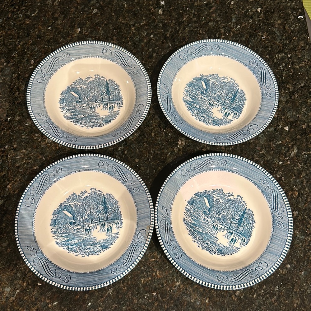 Currier & Ives bowls - set of 4